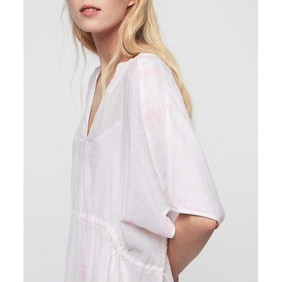 AllSaints ISME Boho Tie Dye Gauzy Lightweight Dress Swim Cover S Pink $135 - Picture 2 of 9